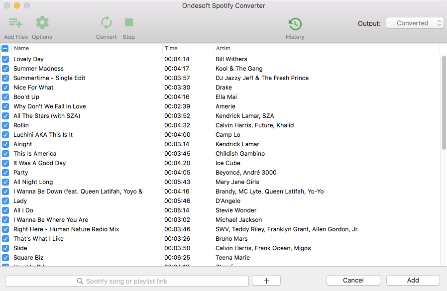 arrastrar y soltar canciones de spotify